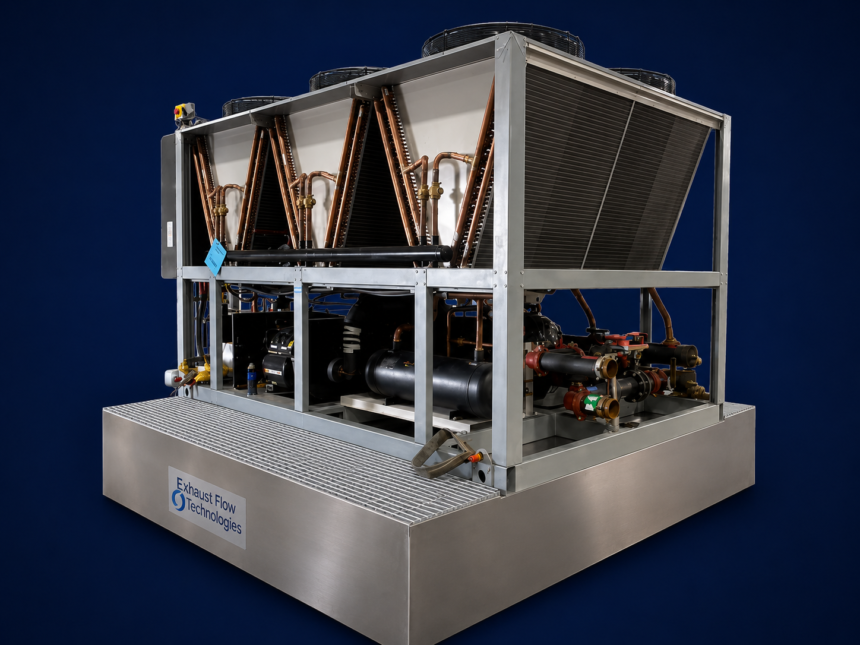ExhaustFlow Technologies patented integrated base system for air-cooled chillers